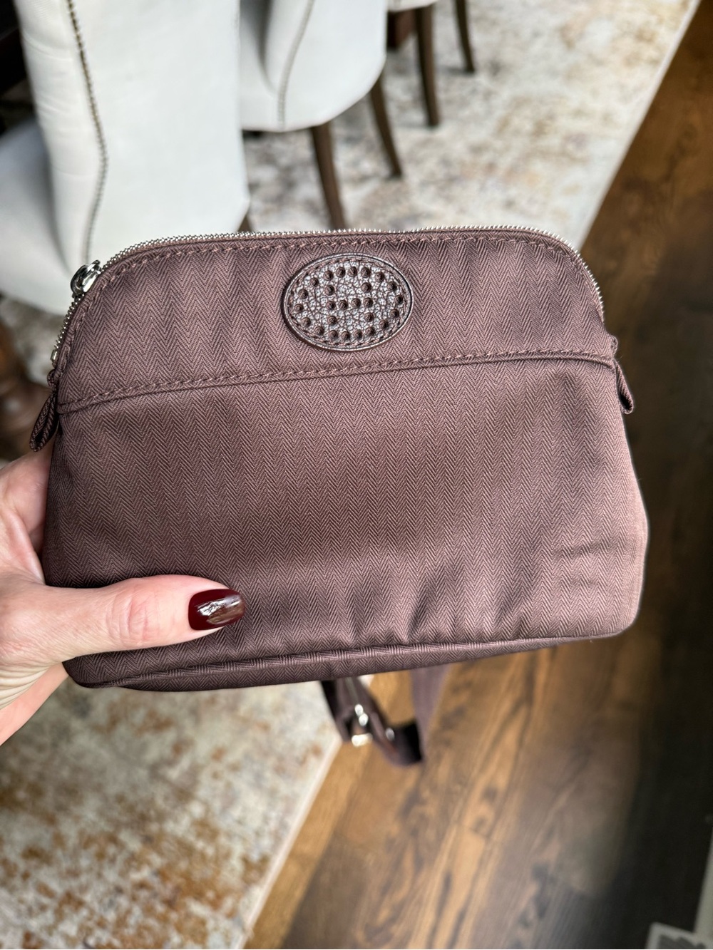 Hermes Crossbody or Belt Bag/Pouch - Brown. Adjustable strap.
